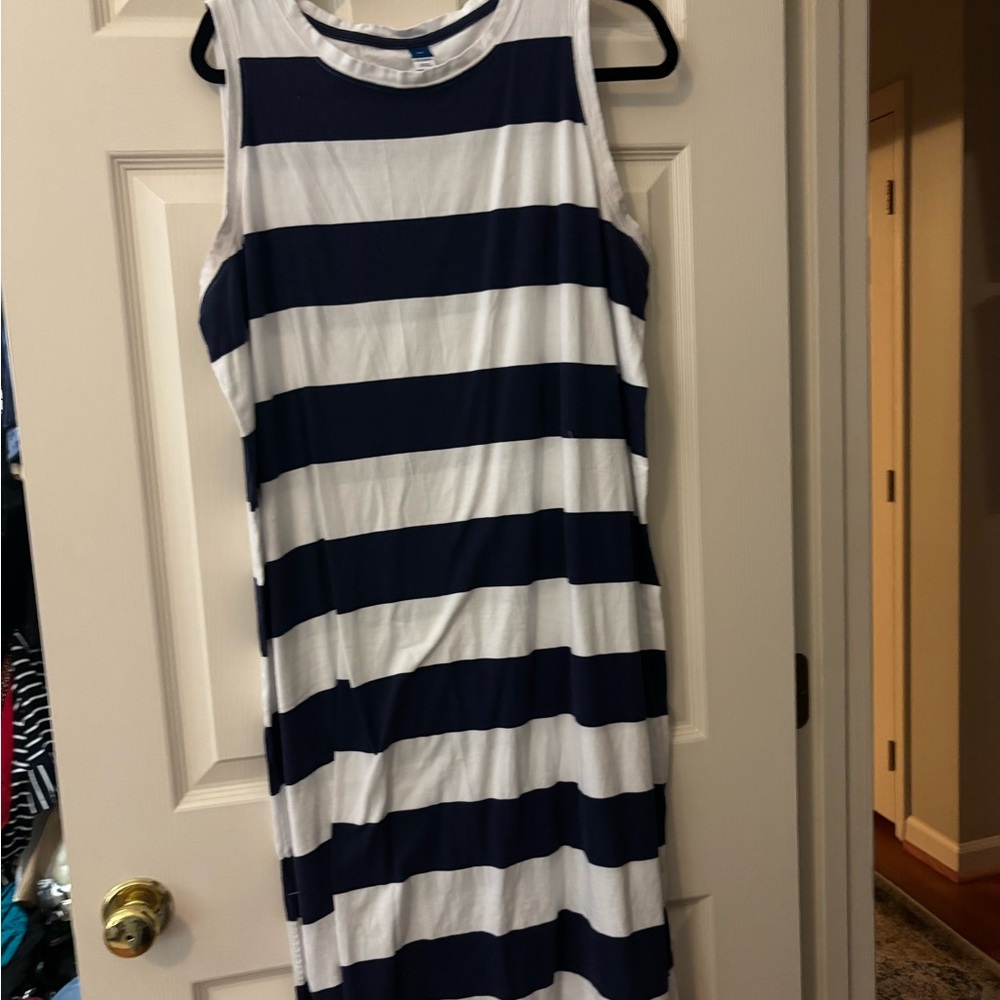 Old Navy Navy and White Layered-Look Tee